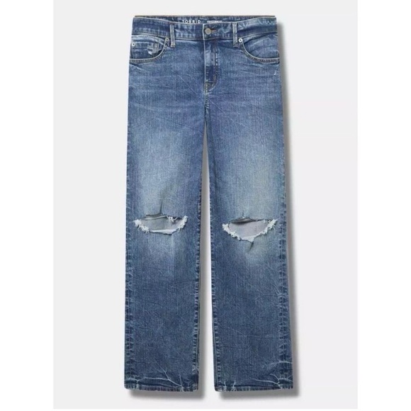 TORRID Ripped Wide Leg Jeans - Picture 4 of 8